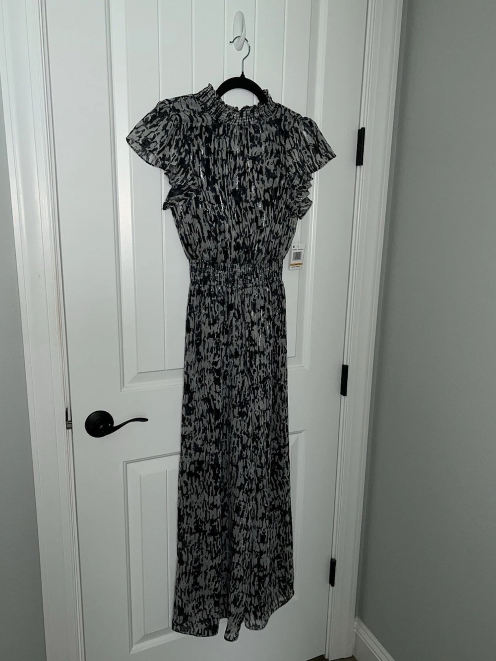 MSK Petite Black and Gray Patterned Jumpsuit with tags